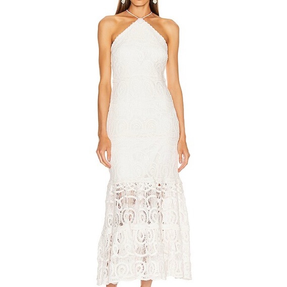 Elegant White Lace Halter Dress Alexis Yvonna - Picture 1 of 11